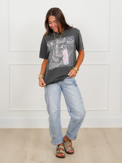 Plus/Reg Short Sleeve Raccoon Alani Graphic Tee