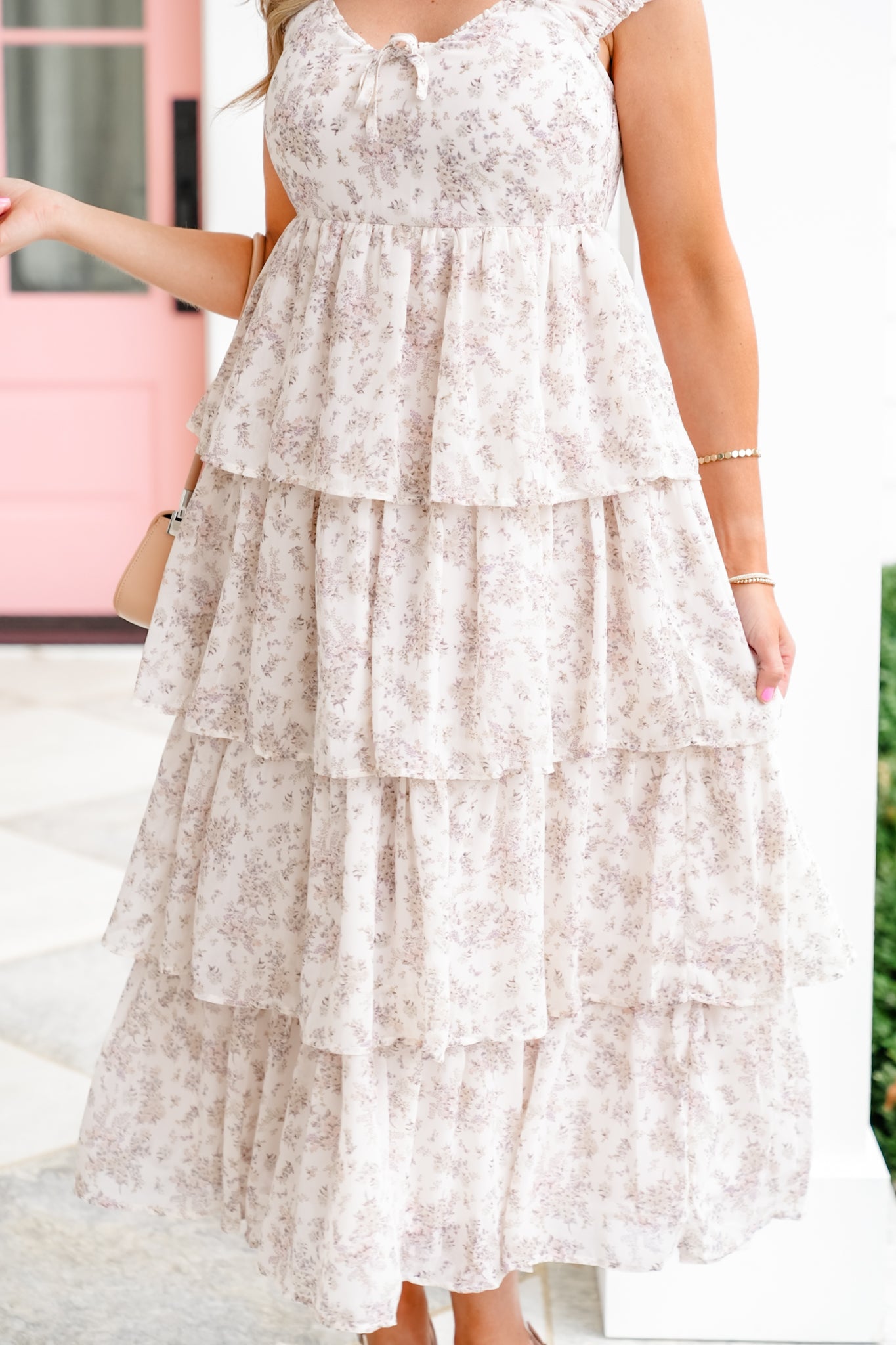 Floral Sleeveless Tiered Midi Dress