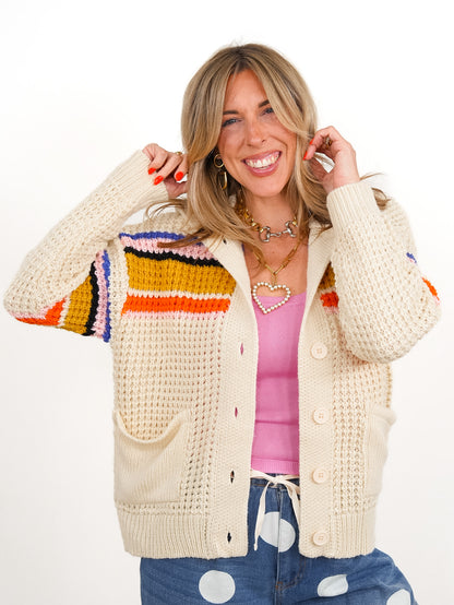 Knit Long Sleeve Button Down Cardigan
