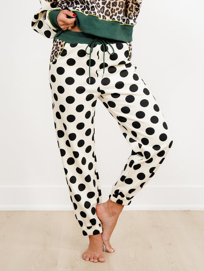 POPPY & PINE Leopard and Polka Dot Sweatpants