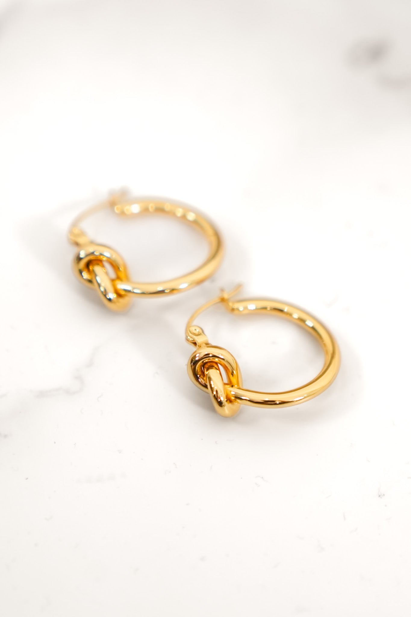 Restock! 18k Waterproof Non-Tarnish Stainless Steel Knot Hoops