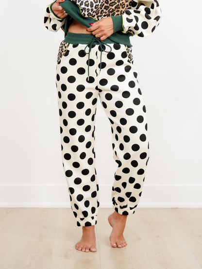 POPPY & PINE Leopard Polka Dot Sweatshirt and Pants Set - Freckled Poppy