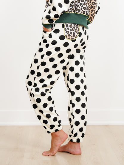 POPPY & PINE Leopard and Polka Dot Sweatpants