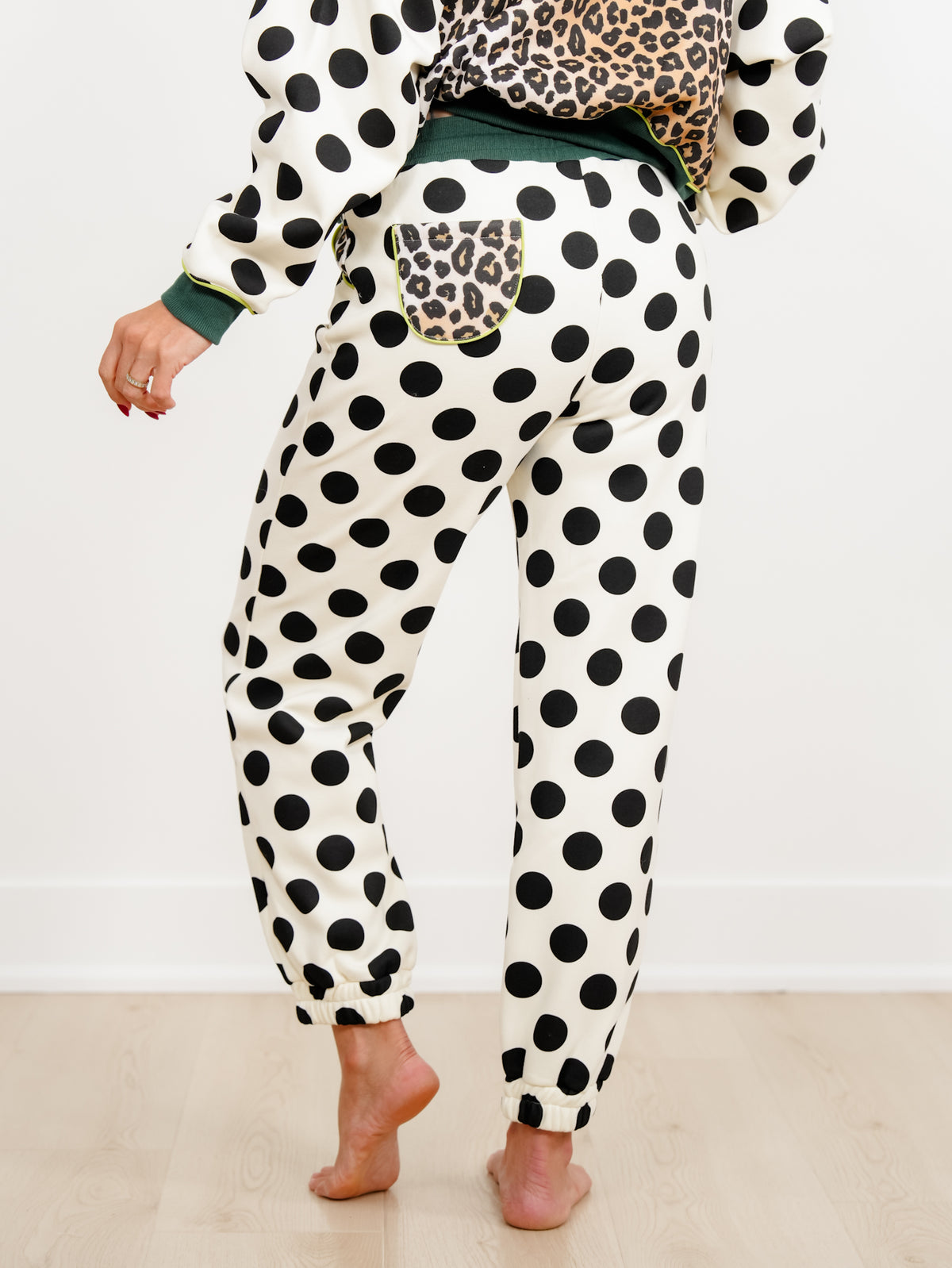 POPPY & PINE Leopard and Polka Dot Sweatpants