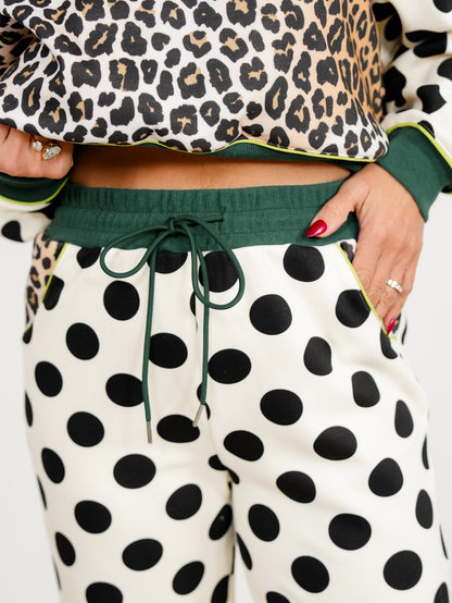 POPPY & PINE Leopard and Polka Dot Sweatpants