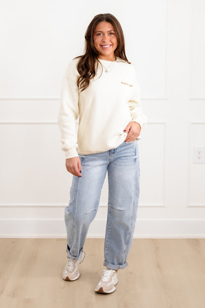 Long Sleeve "Bonjour Bebe" Pullover Sweatshirts