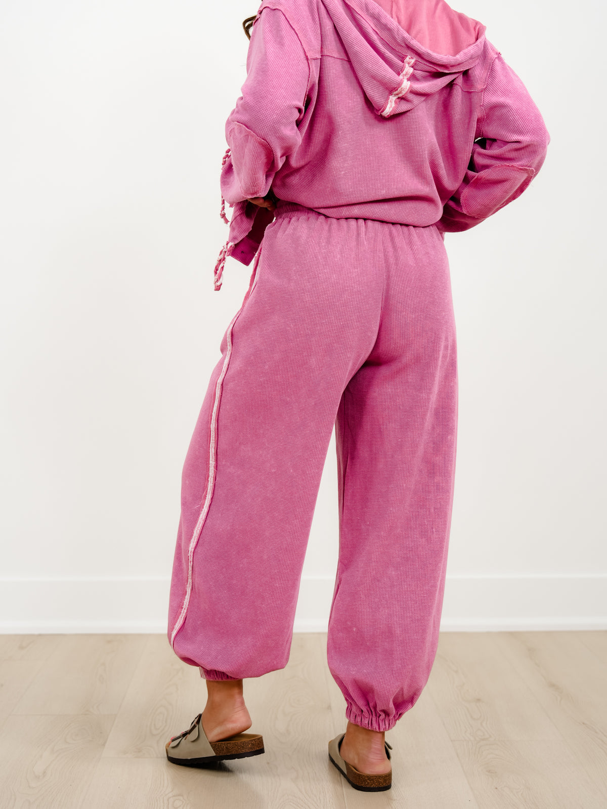 POL Thermal High Waist Jogger Pants with Side Stripes