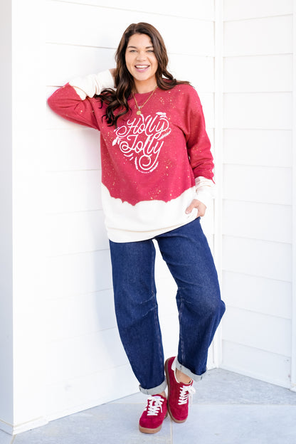 Holly Jolly Bleached Sweatshirt