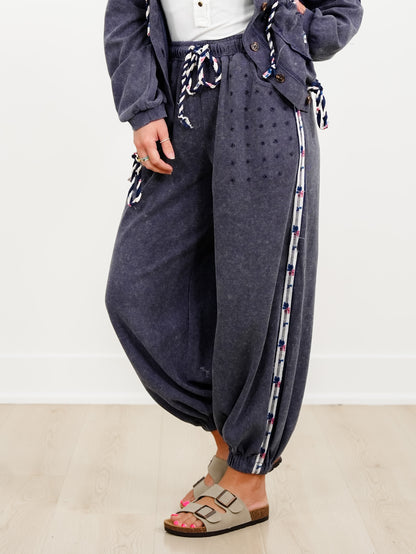 POL Thermal High Waist Jogger Pants with Side Stripes