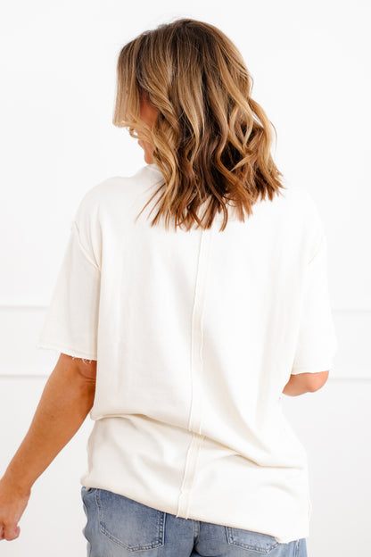 Short Sleeve Top with American Flag Detail