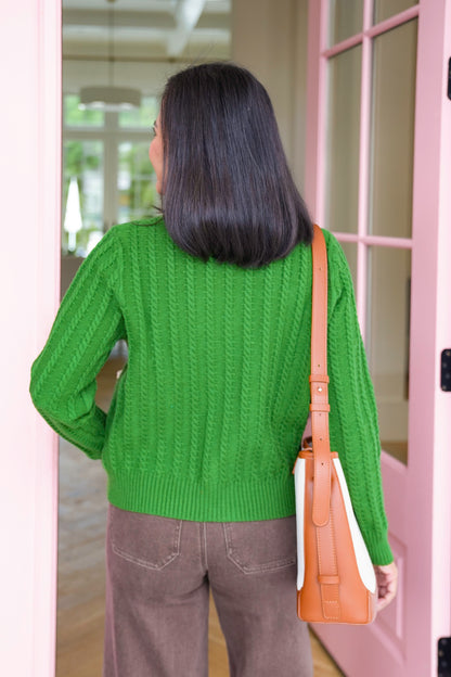 Cable Knit Long Sleeve Button Down Cardigan