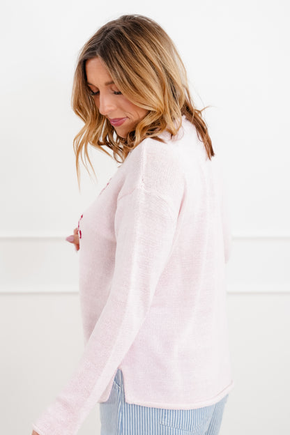 Long Sleeve "Pizza Movies Repeat" Pullover Sweater