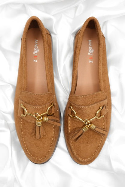 Vegan Suede Slip On Loafer with Tassel