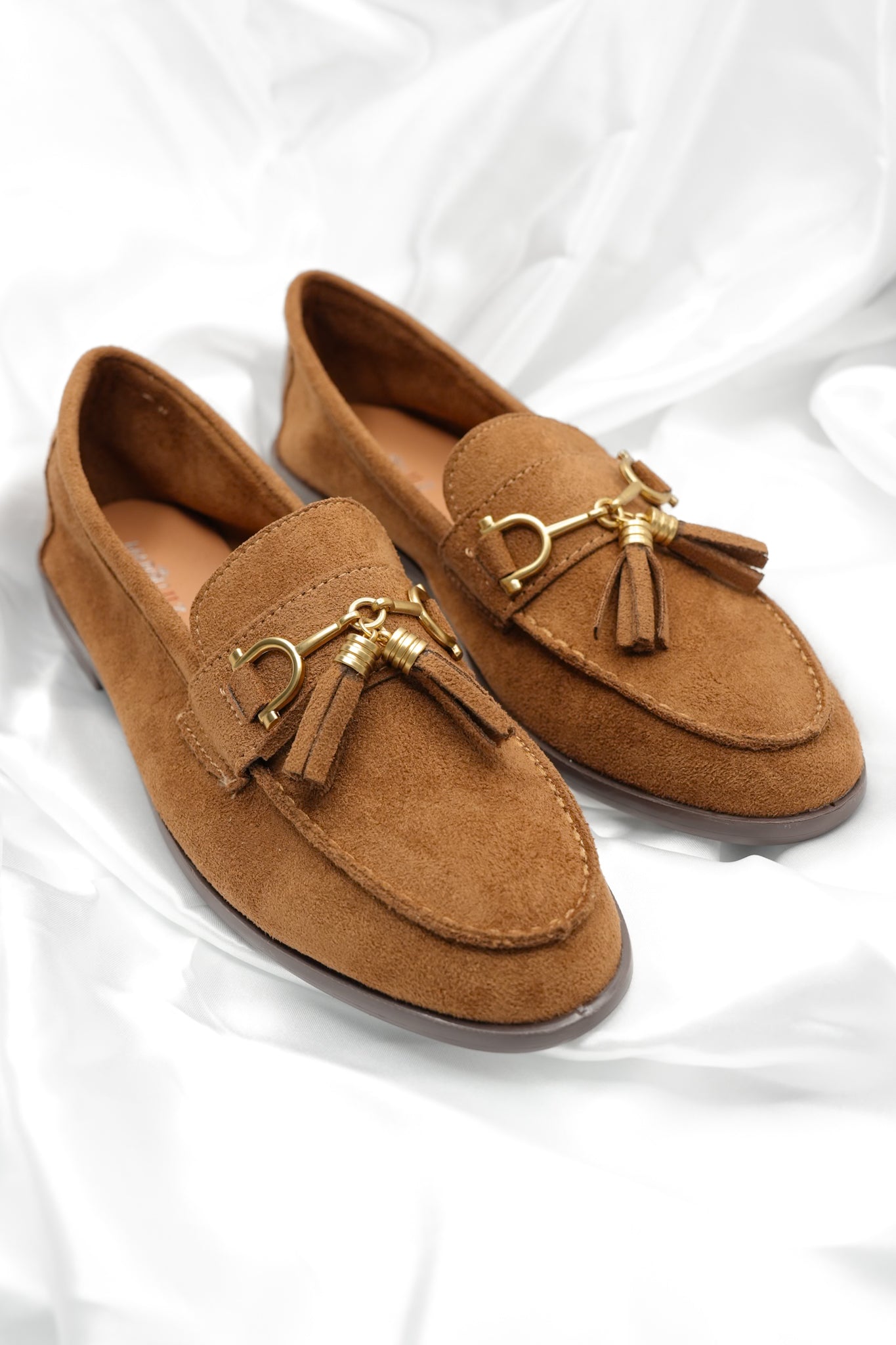 Vegan Suede Slip On Loafer with Tassel