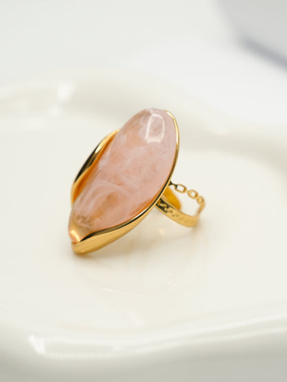 Gold Ring with Pink Gemstone