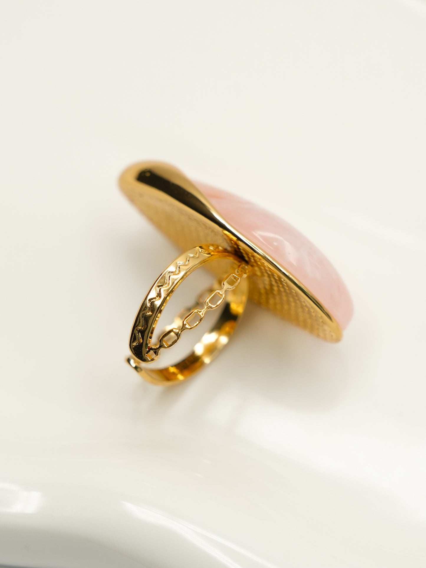 Gold Ring with Pink Gemstone