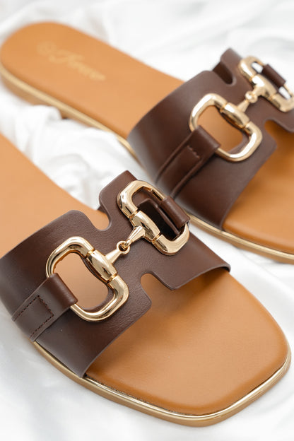 Sleek Vegan Leather Slide Sandal