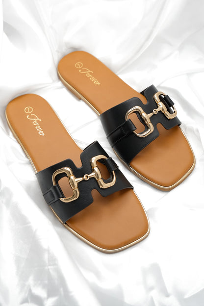 Sleek Vegan Leather Slide Sandal