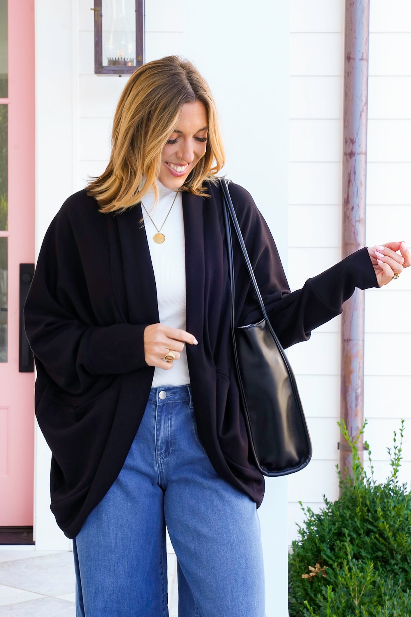 Plus/Reg Long Dolman Sleeve Shaw Cardigan