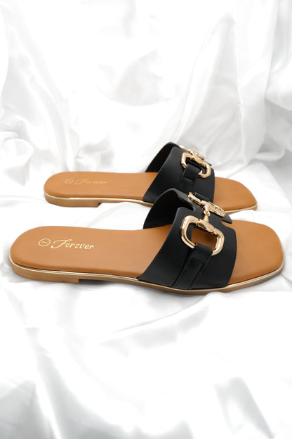 Sleek Vegan Leather Slide Sandal