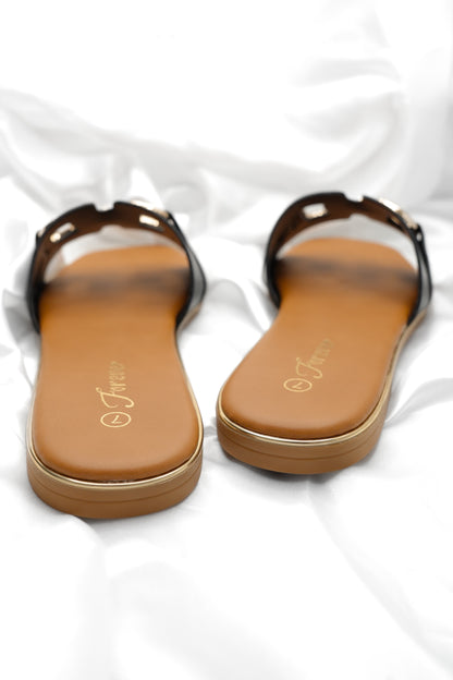 Sleek Vegan Leather Slide Sandal