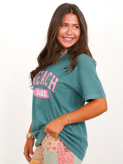 Plus/Reg Short Sleeve Collegiate Beach Babe Graphic Tee