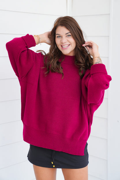 Door Buster! Zenana Side Slit Oversized Sweater