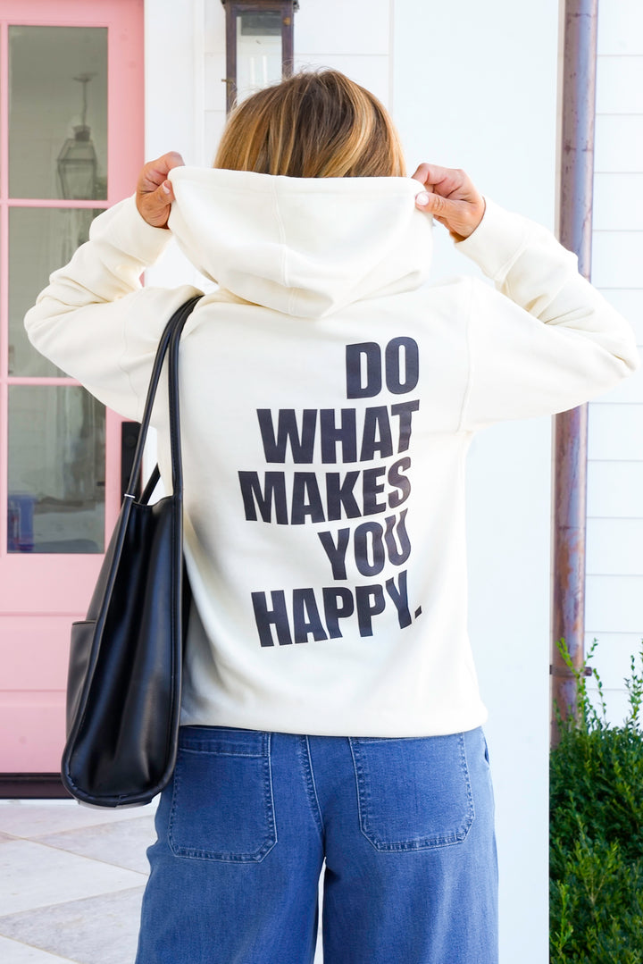 Plus/Reg Long Sleeve "What Makes You Happy" Hoodie Graphic Sweatshirt