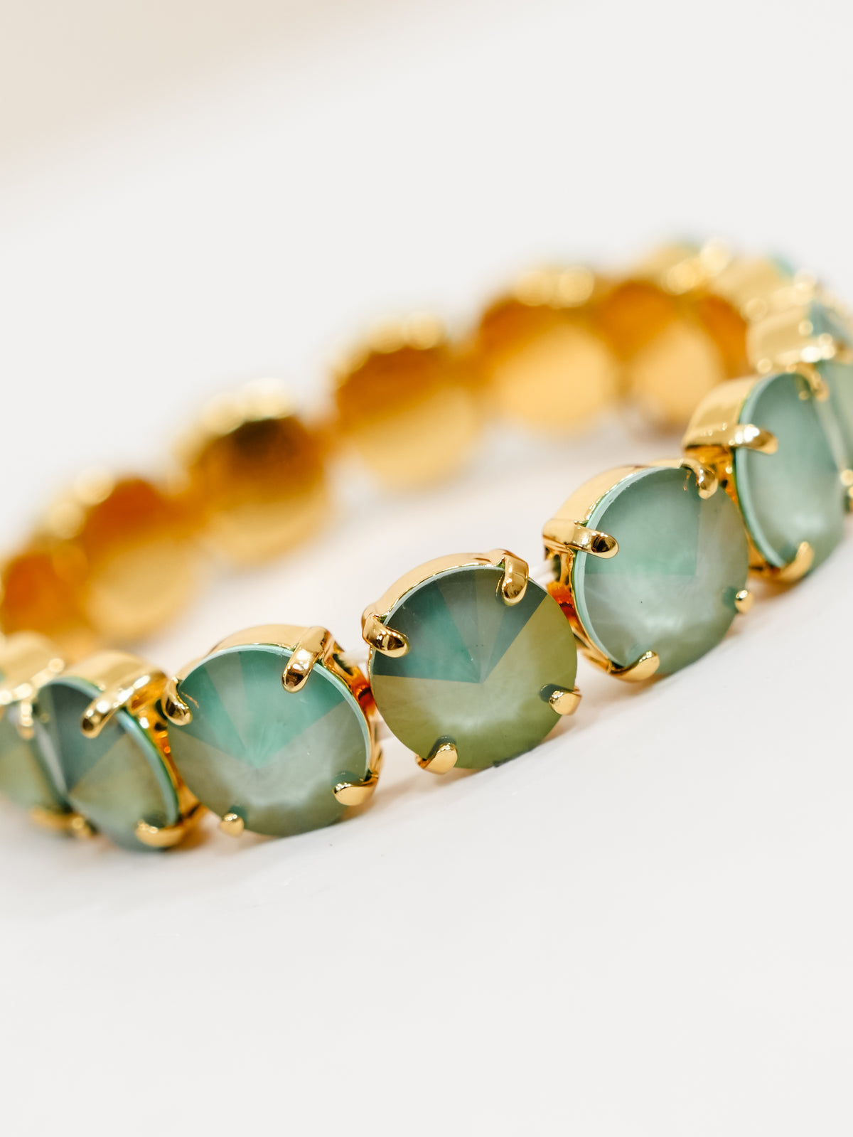 TOVA Croatia Crystal Stretch Bracelet in Soft Mint Ignite Starlight