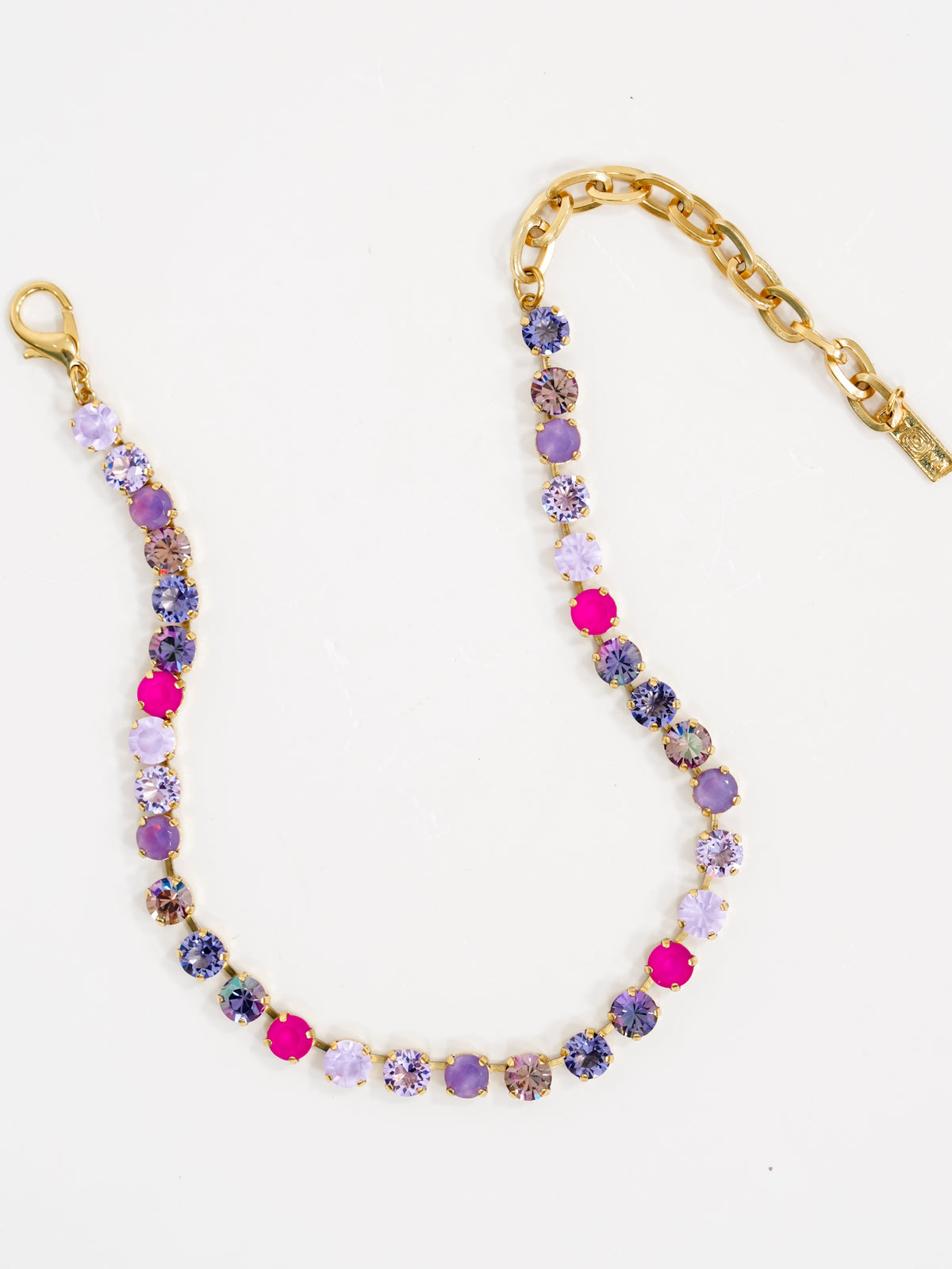 TOVA Oakland Crystal Necklace in Purple Posie
