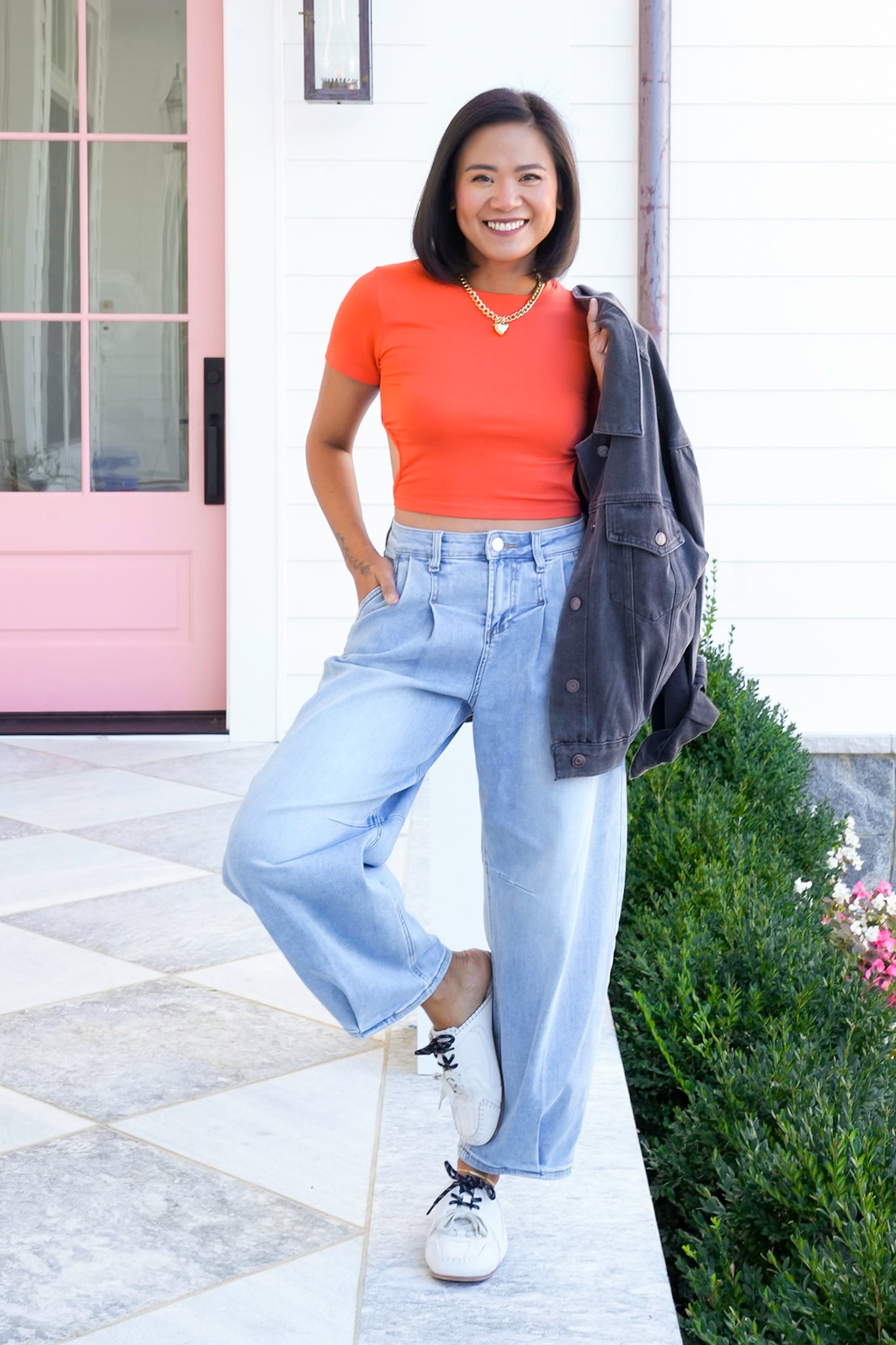 Short Sleeve Open Back Crop Top