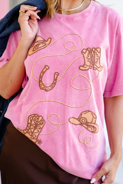 Western Puff Print Short Sleeve Graphic Tee