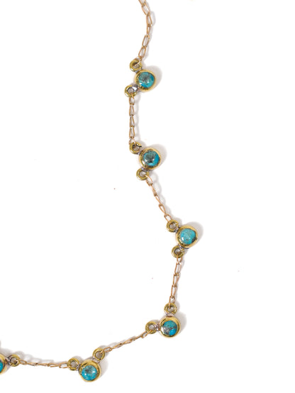 BOHO SOL Multi Dot Brass Choker Necklace