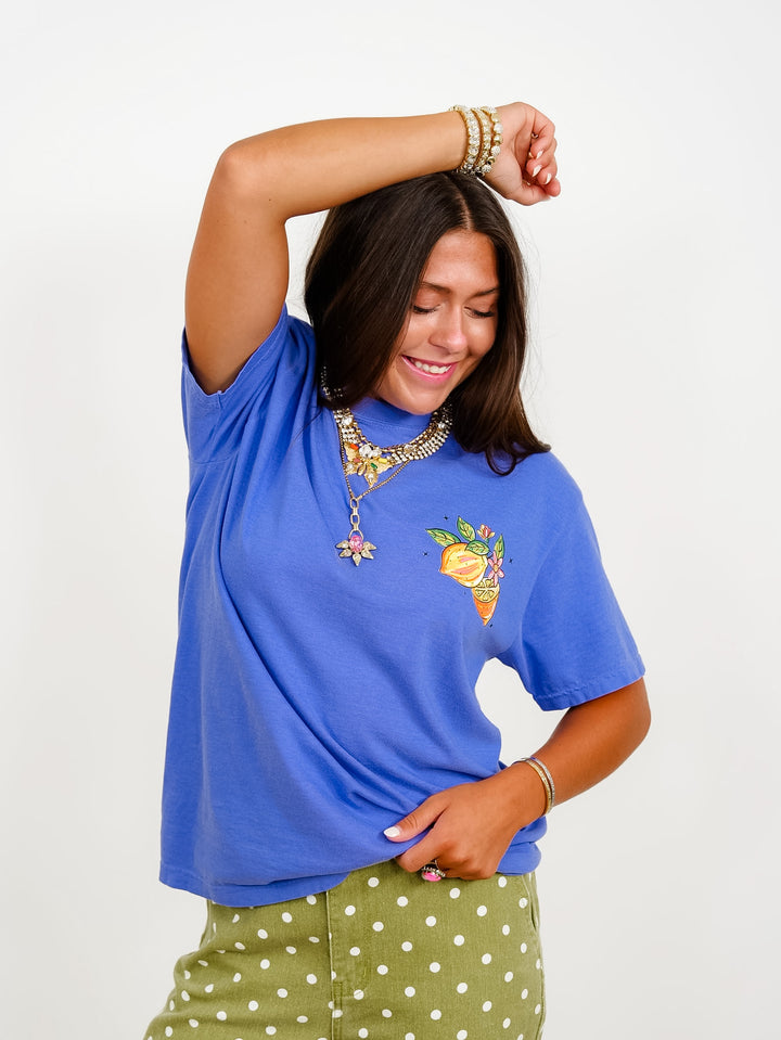 Plus/Reg Short Sleeve Blue Easy Peasy Lemon Squeezy Graphic Tee