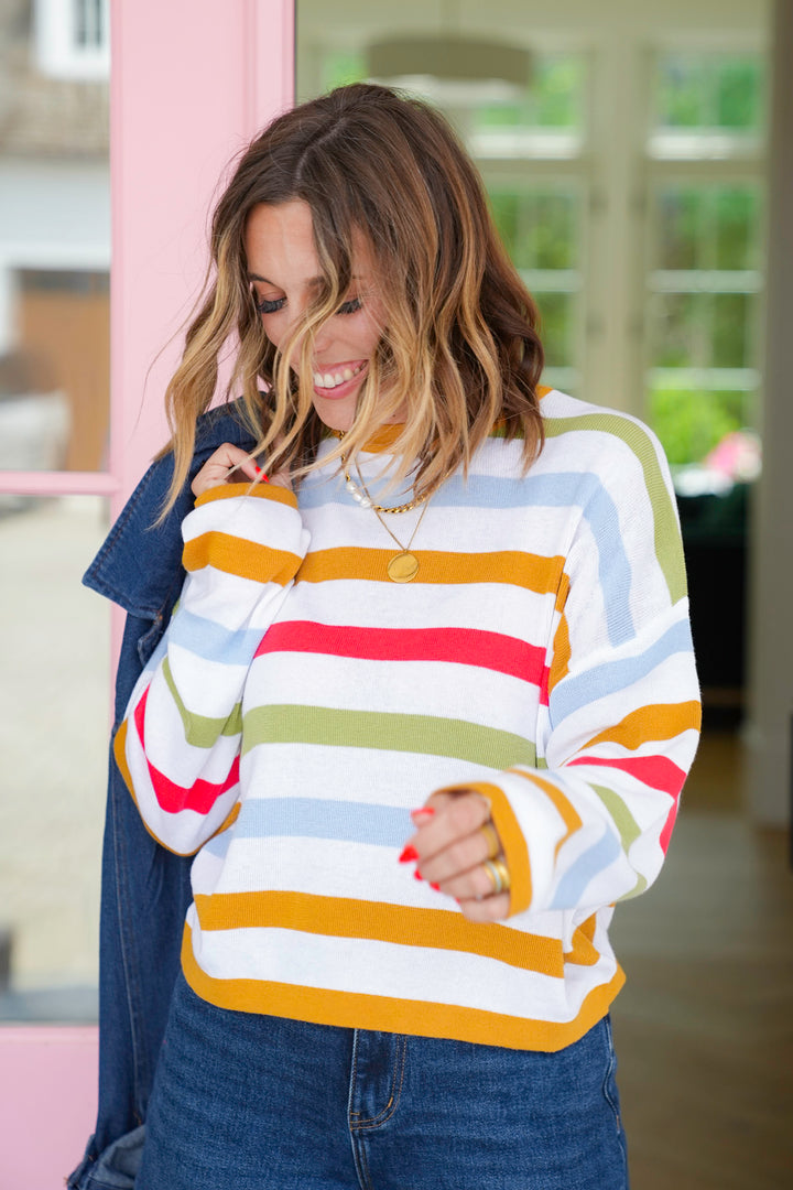 Multicolor Striped Lightweight Sweater