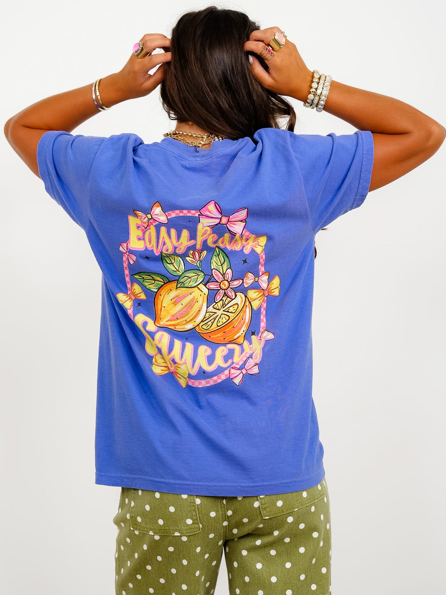 Plus/Reg Short Sleeve Blue Easy Peasy Lemon Squeezy Graphic Tee