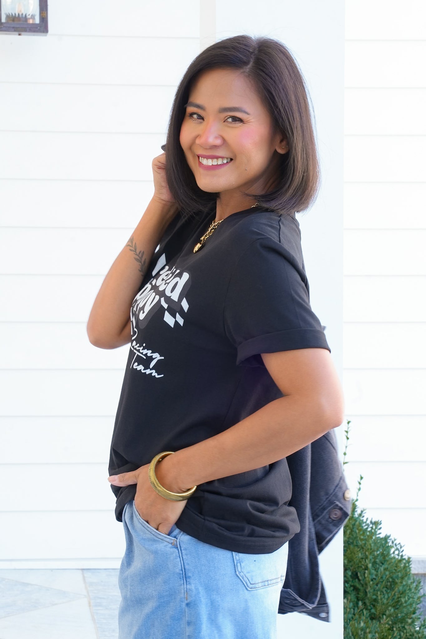 Plus/Reg Black Short Sleeve "Freckled Poppy Racing Team" Graphic Tee