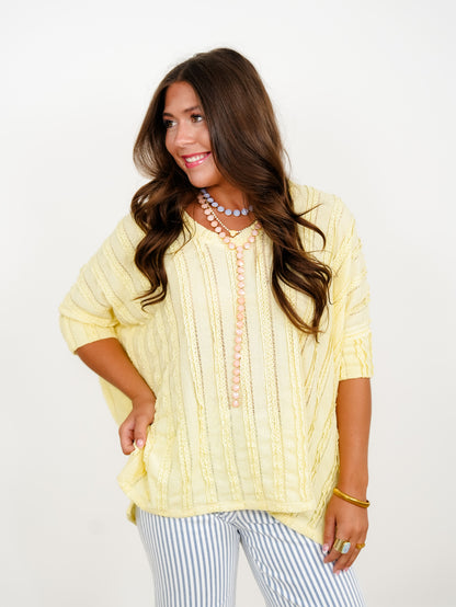 Plus/Reg Lace Short Sleeve V-Neck Top