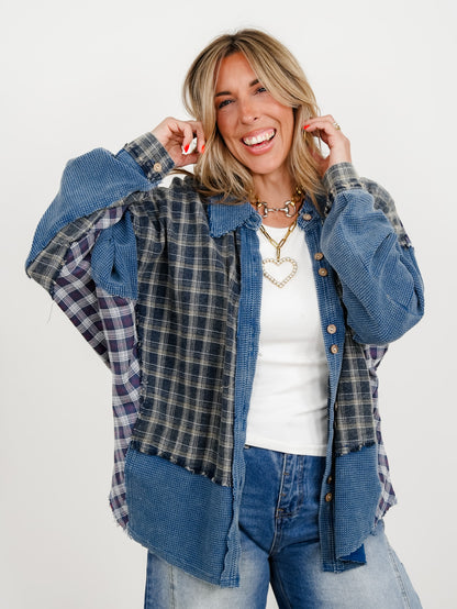 Plaid Long Sleeve Button Down Top