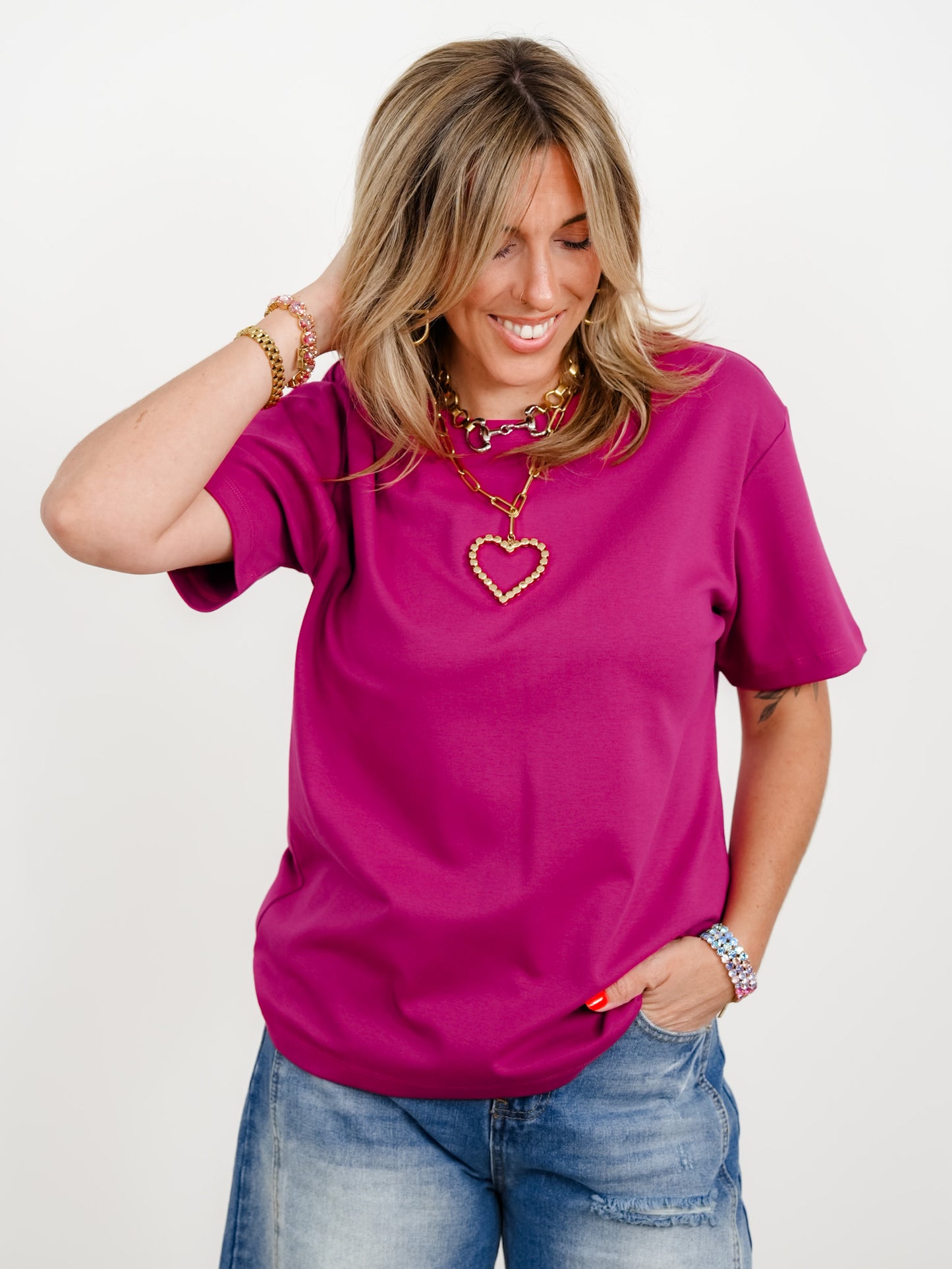 Solid Color Round Neck Short Sleeve Knit Top