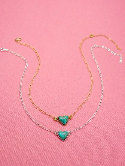 BOHO SOL Single Heart Stone Necklace
