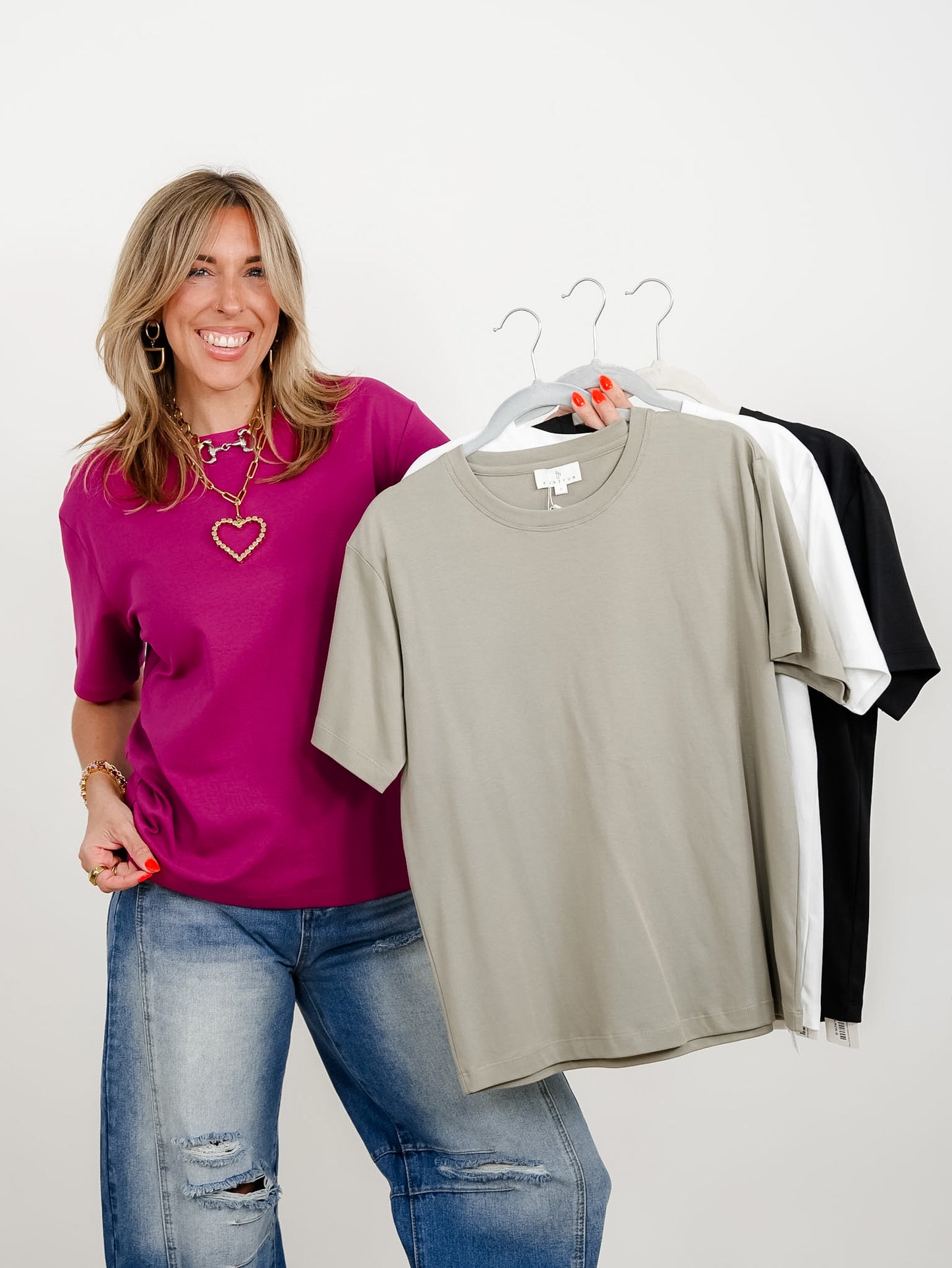 Solid Color Round Neck Short Sleeve Knit Top