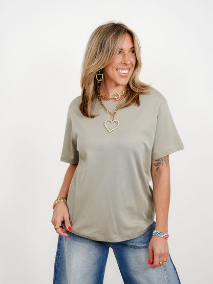 Solid Color Round Neck Short Sleeve Knit Top