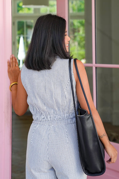 Pinstripe Double Breasted Cropped Vest