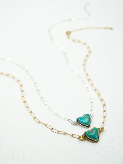 BOHO SOL Single Heart Stone Necklace