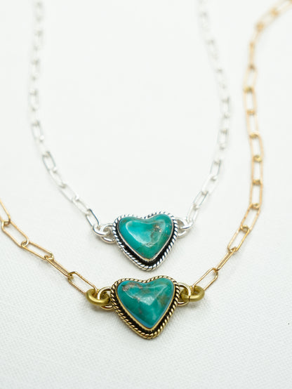 BOHO SOL Single Heart Stone Necklace