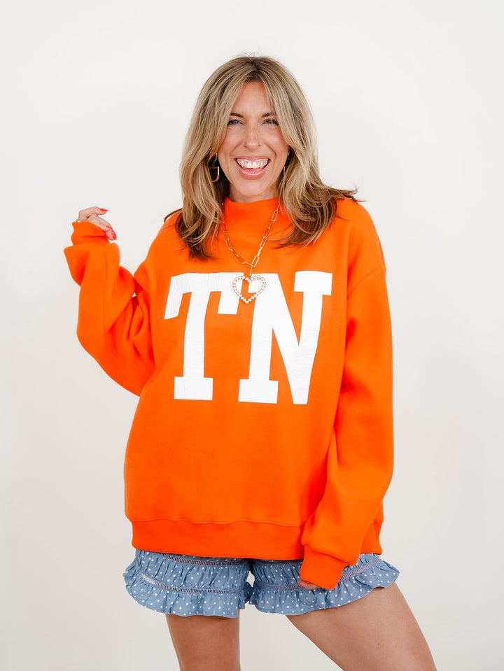 Long Sleeve Reversible Mock Neck Tennessee/TN Graphic Sweatshirt - Freckled Poppy
