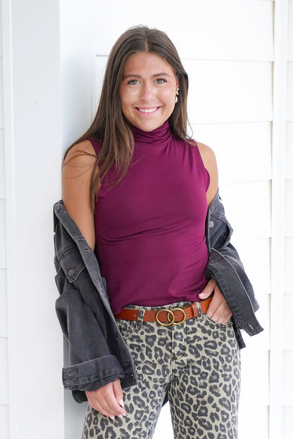 Sleeveless Turtle Neck Top