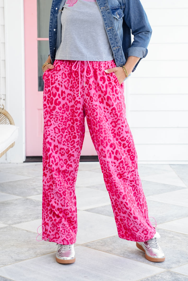 Plus/Reg Pink Leopard Jogger Pants
