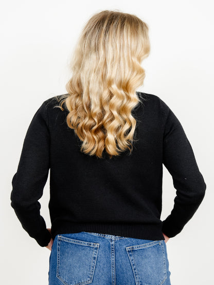 Solid Long Sleeve V-Neck Button Down Cardigan